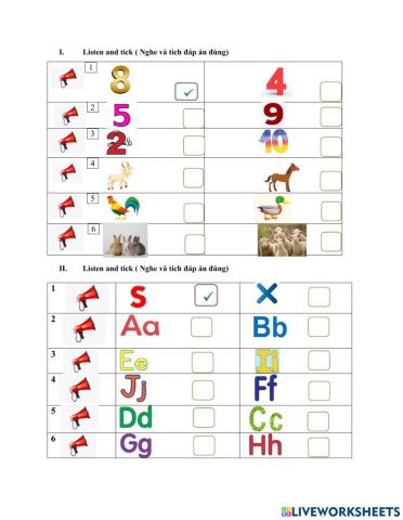 Letters Number school things listening