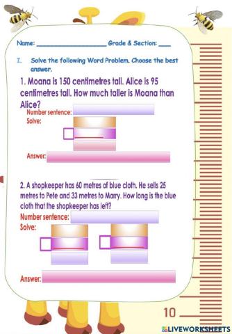 Word Problem Length Measurement