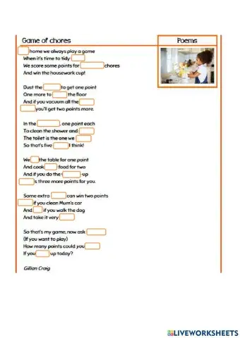 Household chores poem