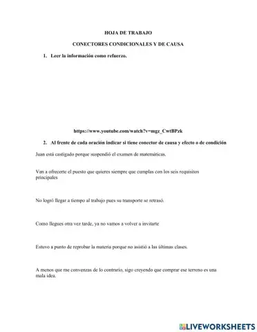 Conectores condición y causa y efecto