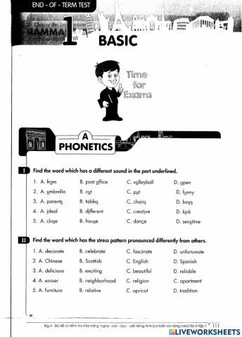 English 6 - End-of-term 1 - practice test