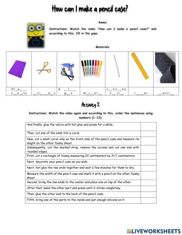 How can I make a pencil case?