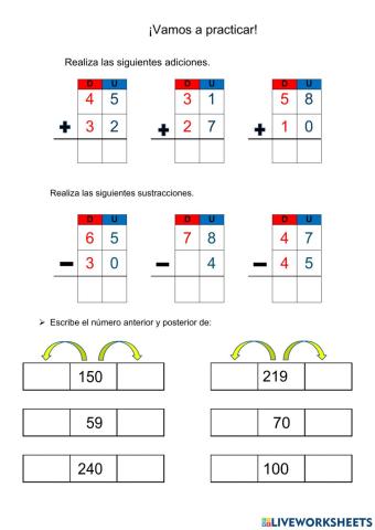 Adiciones y sustracciones