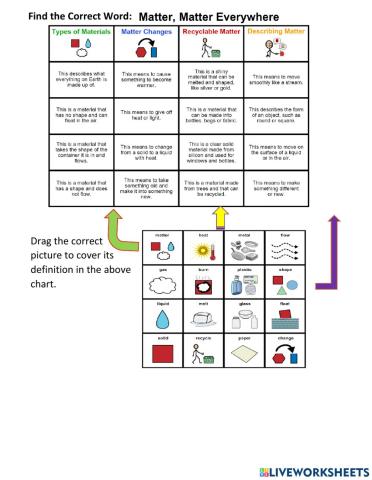 Drag and Drop Matter Definitions