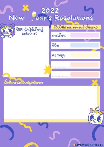 2022 New Year's Resoloyions