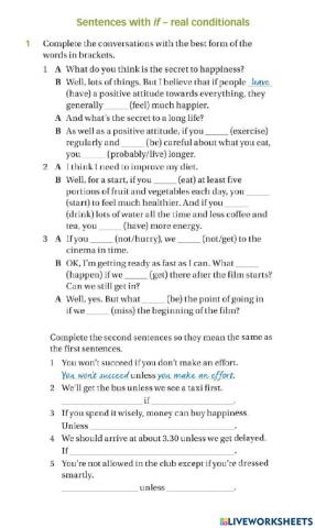 Conditionals an reported speech test