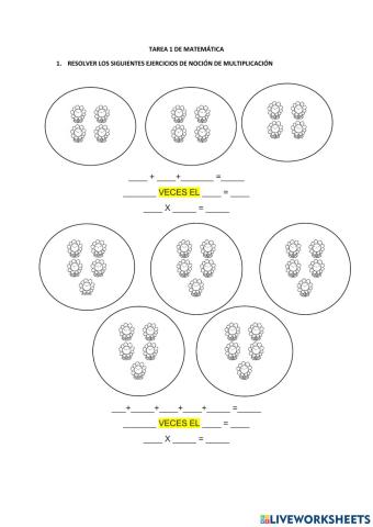 Nocion de multiplicacion