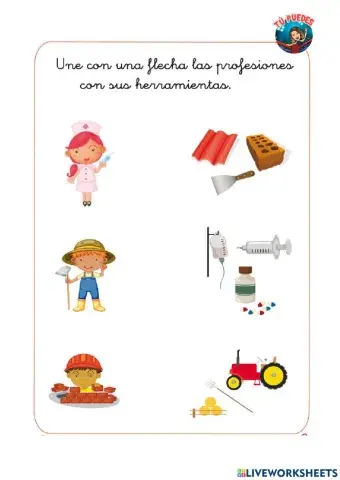 Une las profesiones y sus herramientas 2