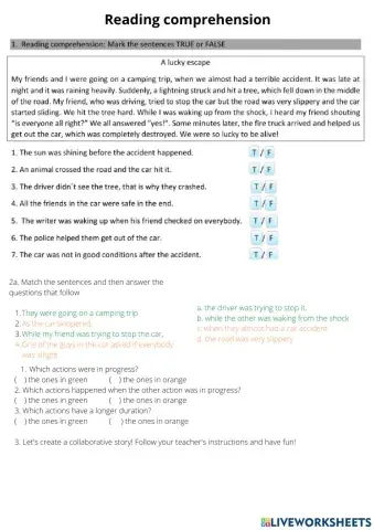 Past continuous vs. past simple