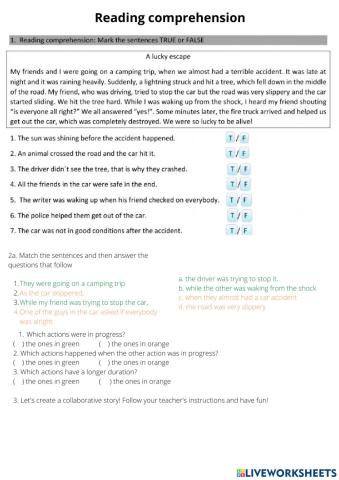 Past continuous vs. past simple