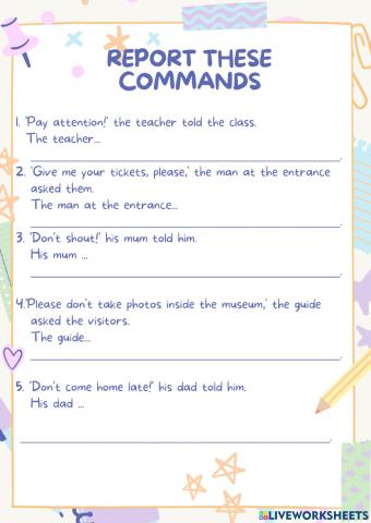 Reported speech: question