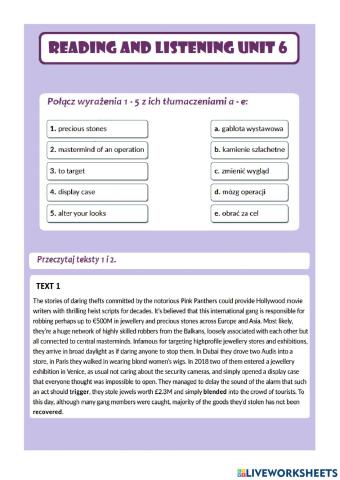 Reading and listening