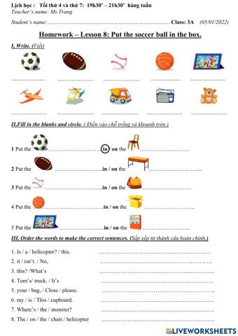 3A-Lesson 8- Put the soccer ball in the box.