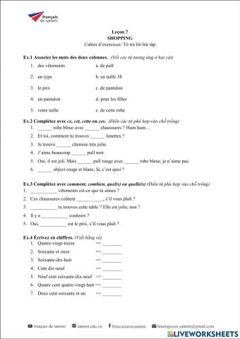 Le Nouveau Taxi 1 - Leçon 7 - Cahier d'exercices