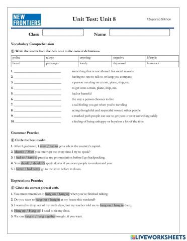 Unit 8 Understanding Cultures