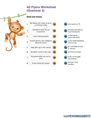 A2 Flyers Worksheet Grammar 2