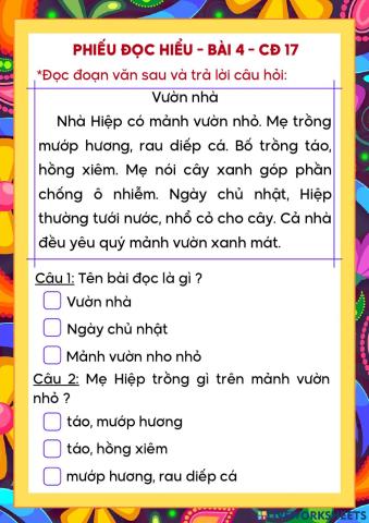 Đọc hiểu Tuần 17-Bài 4