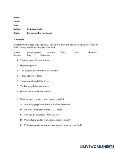 Background to the New Testament