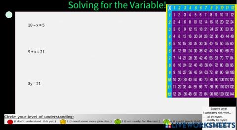 Solving for a variable