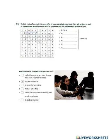 Business vocabulary meeting