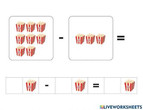 Bảng trừ 8 bằng hình ảnh