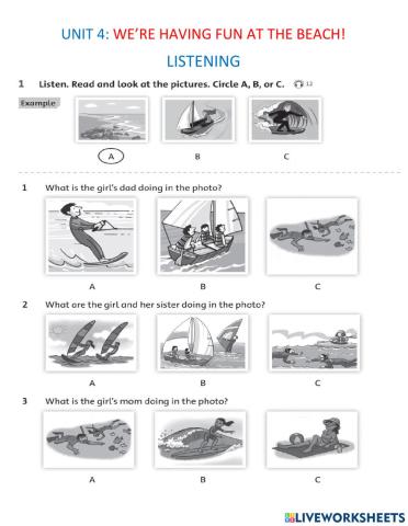 UNIT 4: We're having fun at the beach!