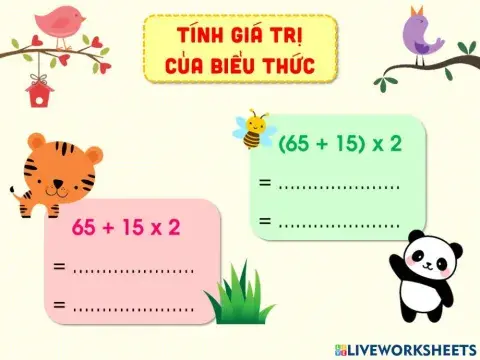Tính giá trị của biểu thức (tiếp theo)