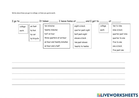 Write about how you come to college