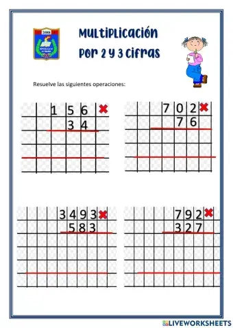 Multiplicación por 2 y 3 cifras