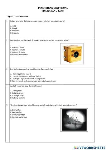 Tingkatan 2 Tajuk 11 : Seni Foto