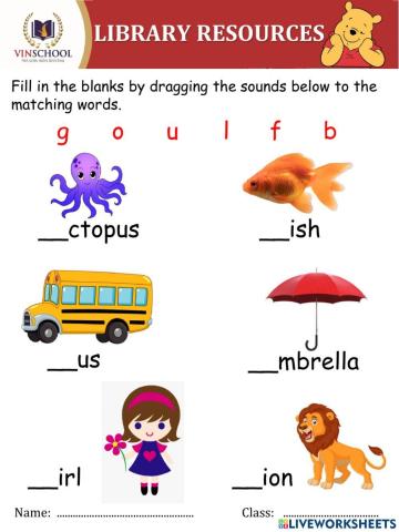 Jolly Phonics group 3 drag and drop