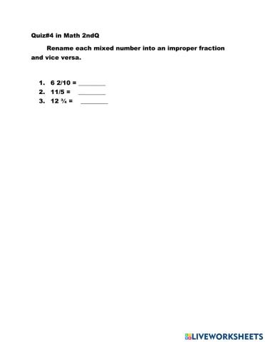 Changing improper fraction to mixed number