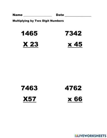 Multiplying by 2 Digits