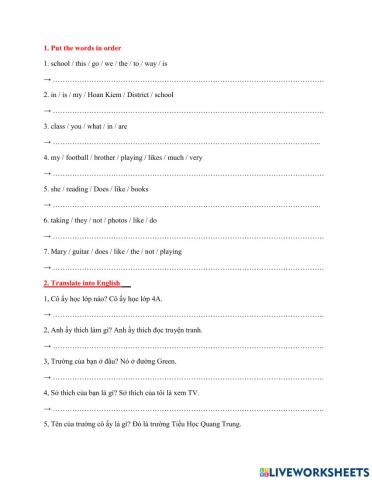 Tiếng Anh 4 Unit 6