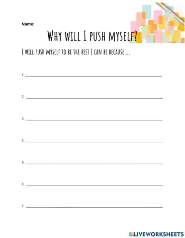 Why I should push myself