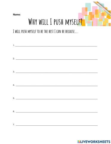 Why I should push myself