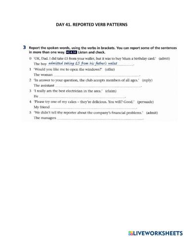 Day 41 Verb patterns