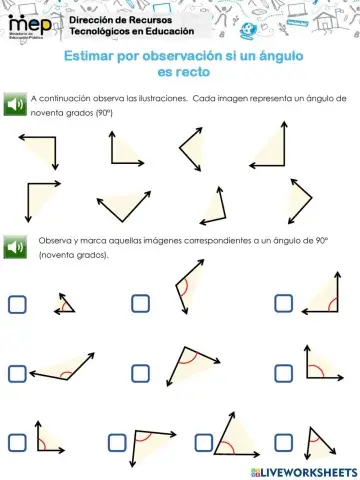 Estimar por observación si un ángulo es recto II