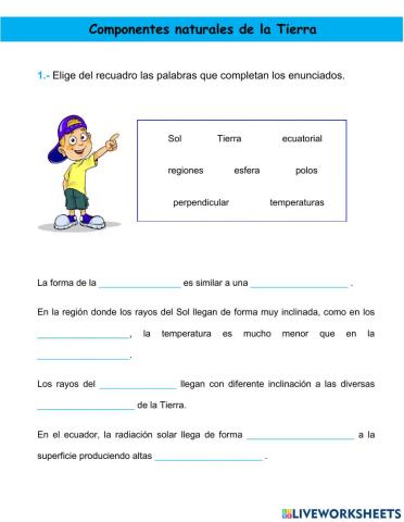 Componentes naturales de la Tierra