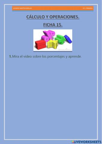 Cálculo y operaciones. Ficha 15.