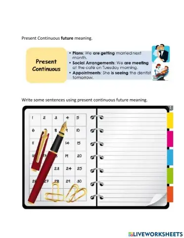 Present continuous future