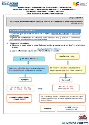 5 palabras graves, agudas, esdrujulas