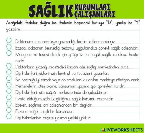 Sağlık Kurumları ve Çalışanları