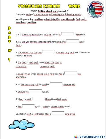 Talking about work 3