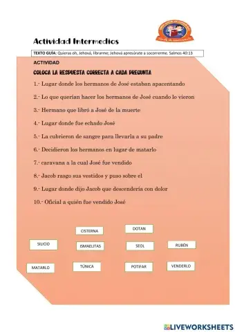 José es vendido por sus hermanos