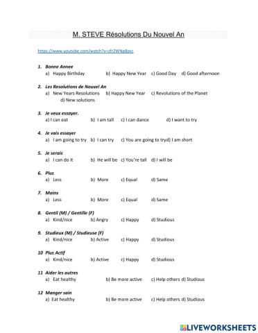 Résolutions Du Nouvel An