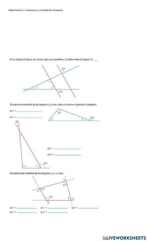 Construcción de triángulos Unicidad y existencia