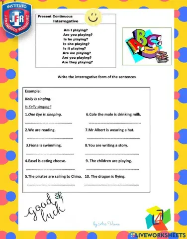 Present Continuous Interrogative form