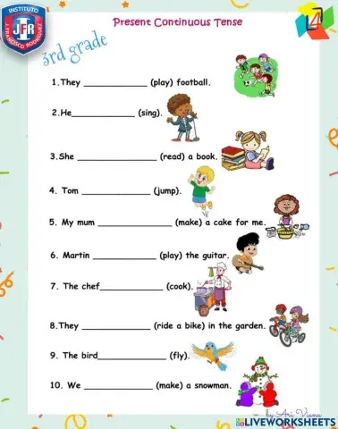 Present Continuous Affirmative form