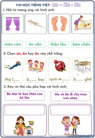 Phiếu ôn tập an, ăn, ân